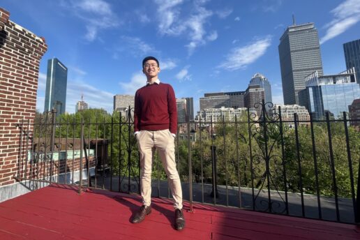 Chih-Wei Joshua Liu '22 posing on roof